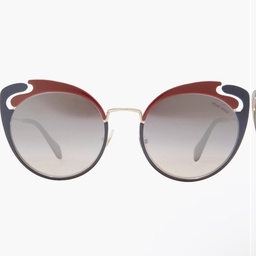 💯- New Authentic Miu Miu MU 57TS HB5GR0* 3N Metal Women Noir sunglasses - Picture 3 of 16